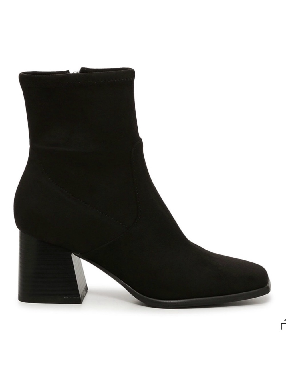 Marc Fisher Black Suede Block-Heel Ankle Booties 10